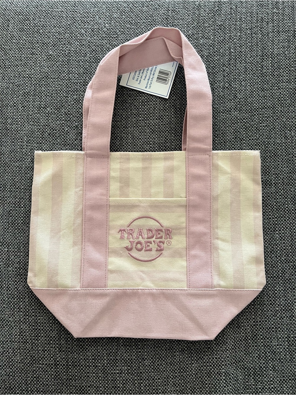 Trader Joe’s Striped Canvas Mini Tote Bag NWT